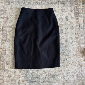 J.Crew No.2 Pencil Skirt 000P 100% wool lined black
